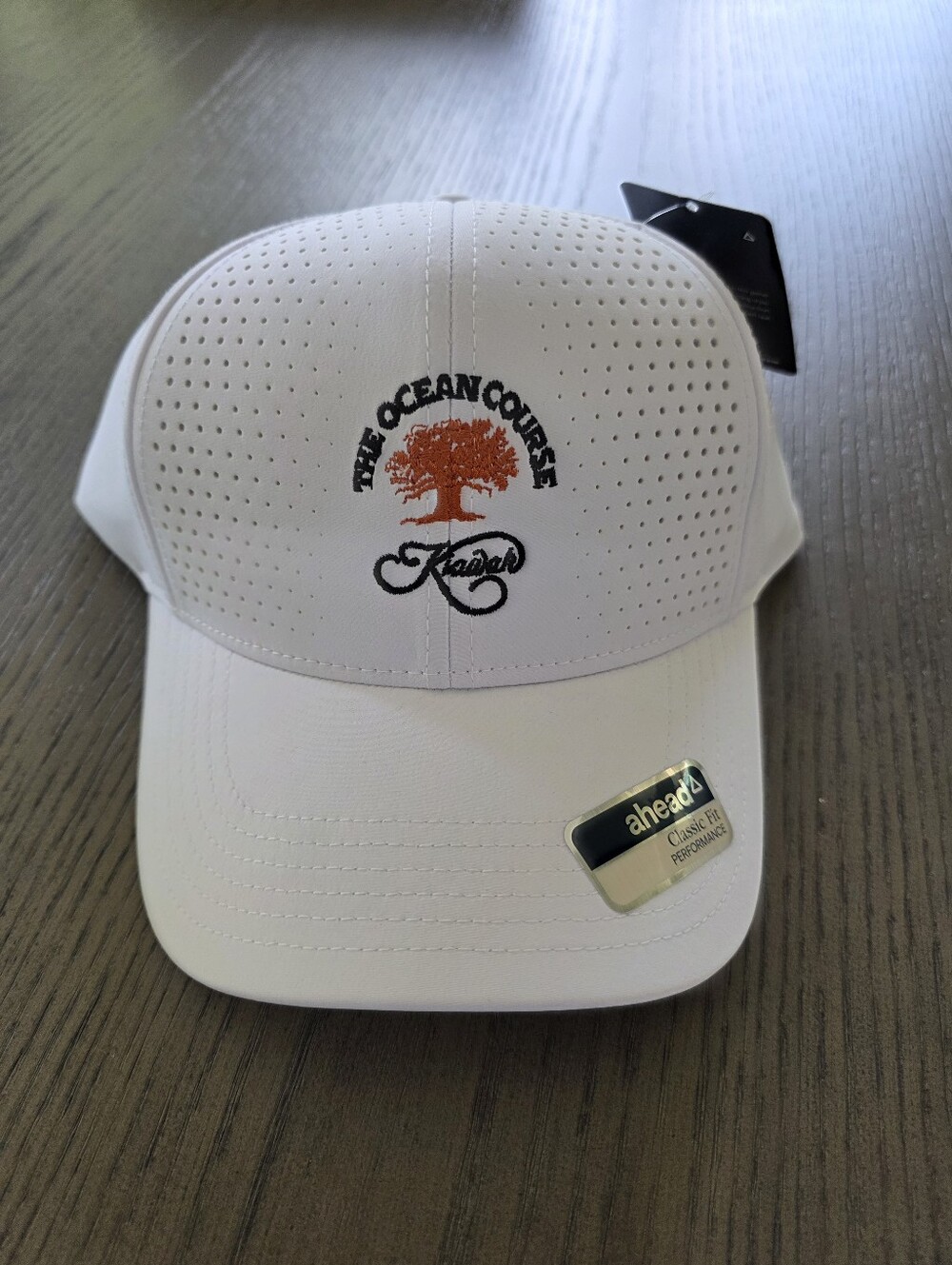 Kiawah The Ocean Course White Airflow Perforated Golf Cap ahead Mens